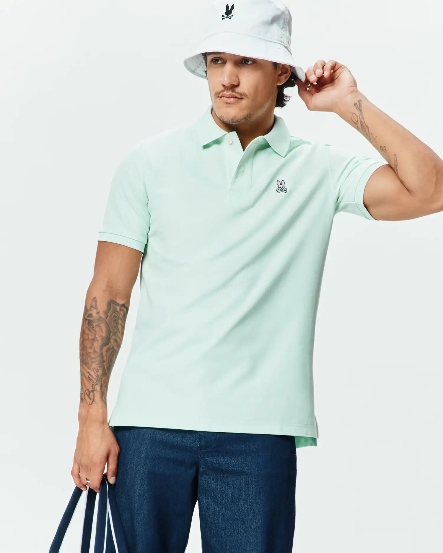 Psycho Bunny Men's Polos Classic Pique Polo B6K001F200 polo Misty Jade