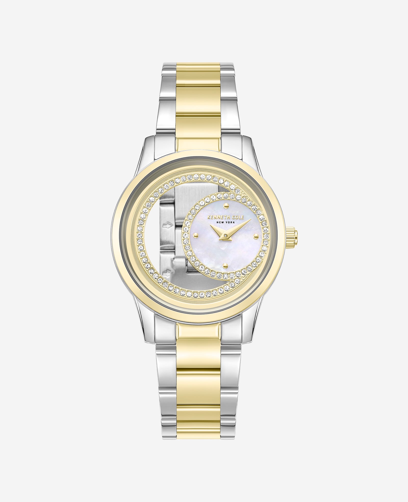 Kenneth Cole Reaction Watches Classic Open Dial MOP Sub Dial Bracelet Watch orologio multicolore taglia unica bracciale bicolore