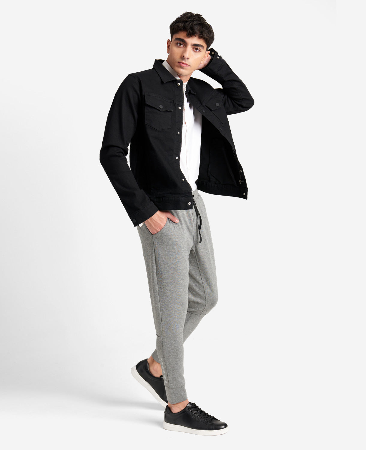 Kenneth Cole Reaction Clothing Fleece Terry Jogger pantaloni gargoyle heath SML