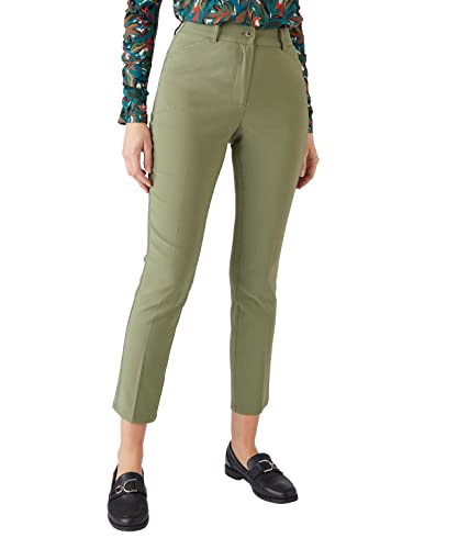 Damart Prêt-à-porter pantaloni 7/8 donna aderenti kaki 52 elasticizzati