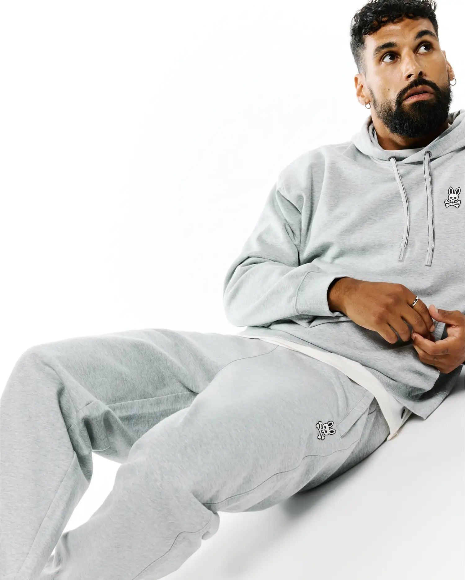 Psycho Bunny Men's Pants TERRENCE MB0800092 pantaloni tuta grigio felpati
