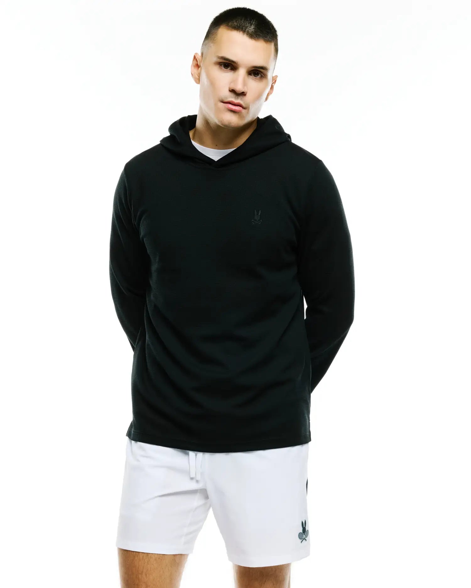 Psycho Bunny Men's Sweatshirts & Hoodies Men's Tomas Waffle Hoodie felpa nera