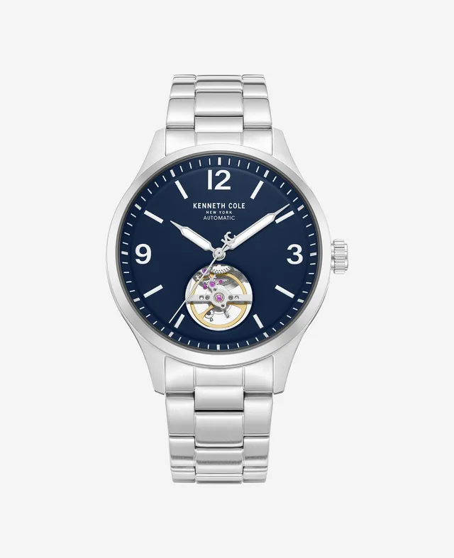 Kenneth Cole Reaction Open Heart Automatic Bracelet Watch orologio argento automatico
