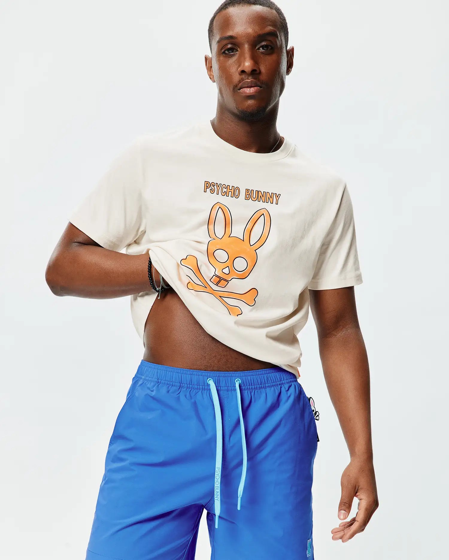 Psycho Bunny Men's Tees Adler Graphic Tee t-shirt bianca cotone Pima