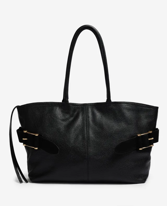 Kenneth Cole Reaction Bags Bowery Leather Tote borsa in pelle nera