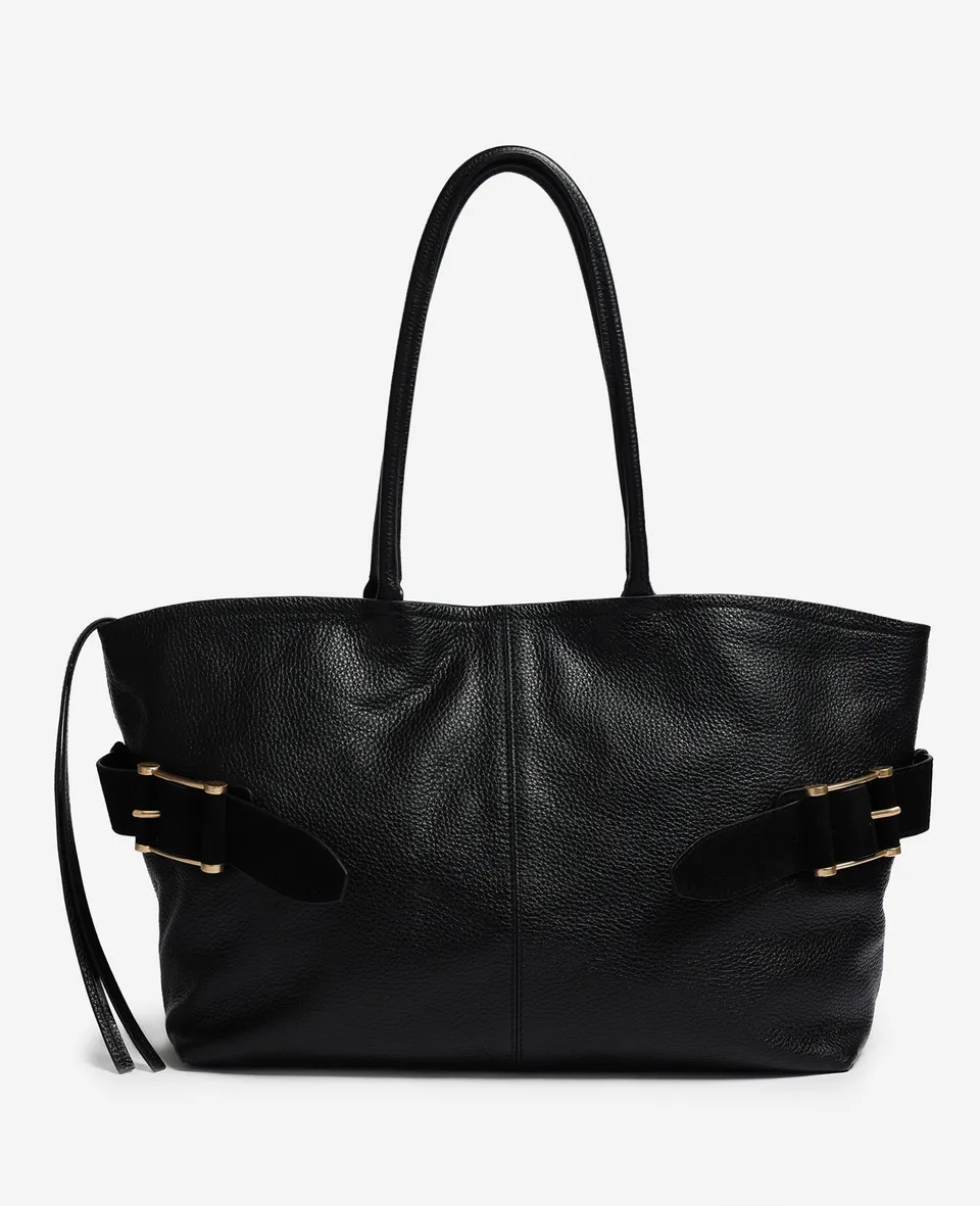 Kenneth Cole Reaction Bags Bowery Leather Tote borsa in pelle nera
