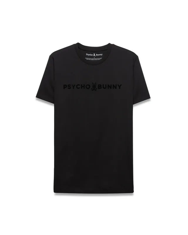 Psycho Bunny Men's Tees Royce Graphic Tee t-shirt nera cotone Pima