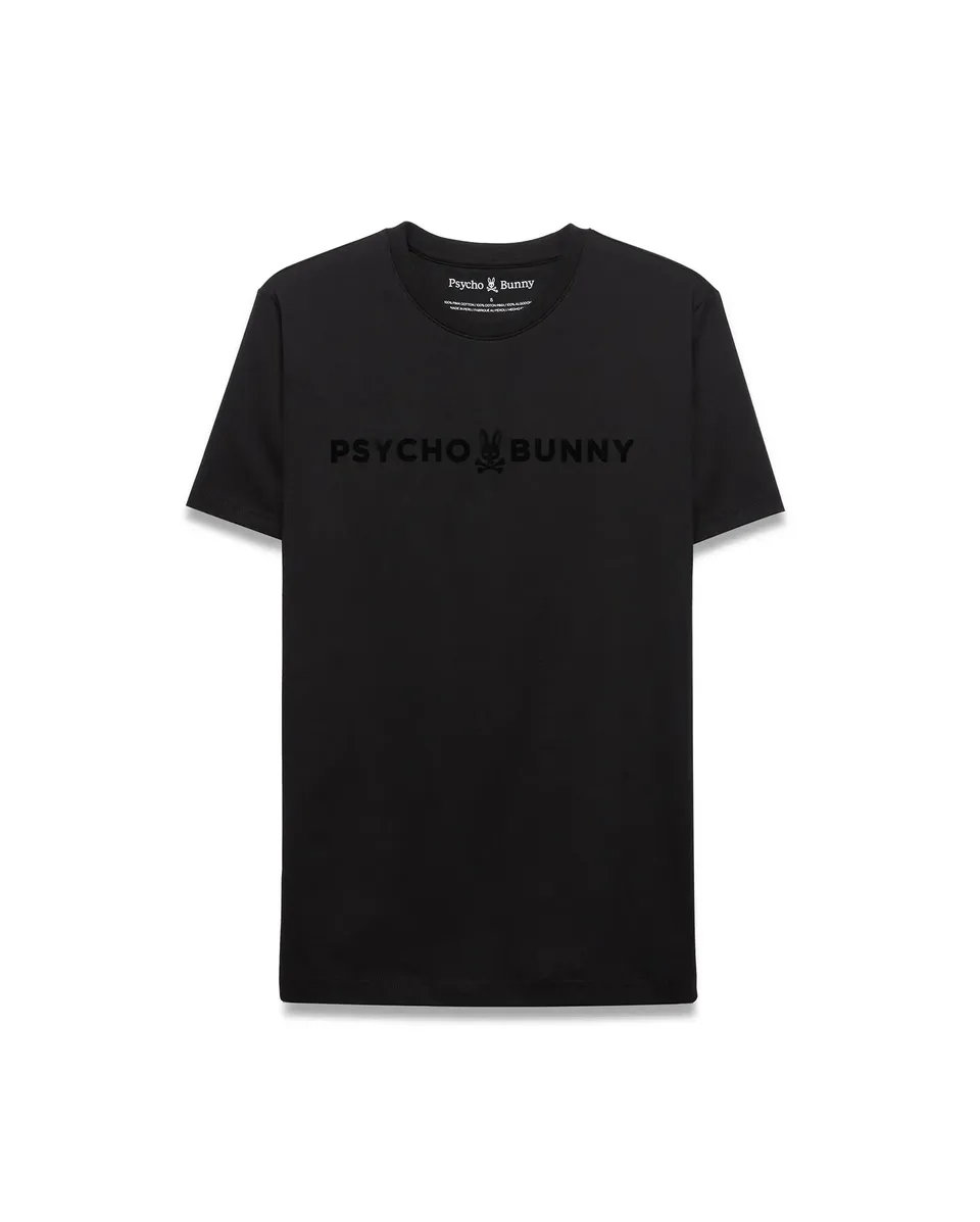 Psycho Bunny Men's Tees Royce Graphic Tee t-shirt nera cotone Pima
