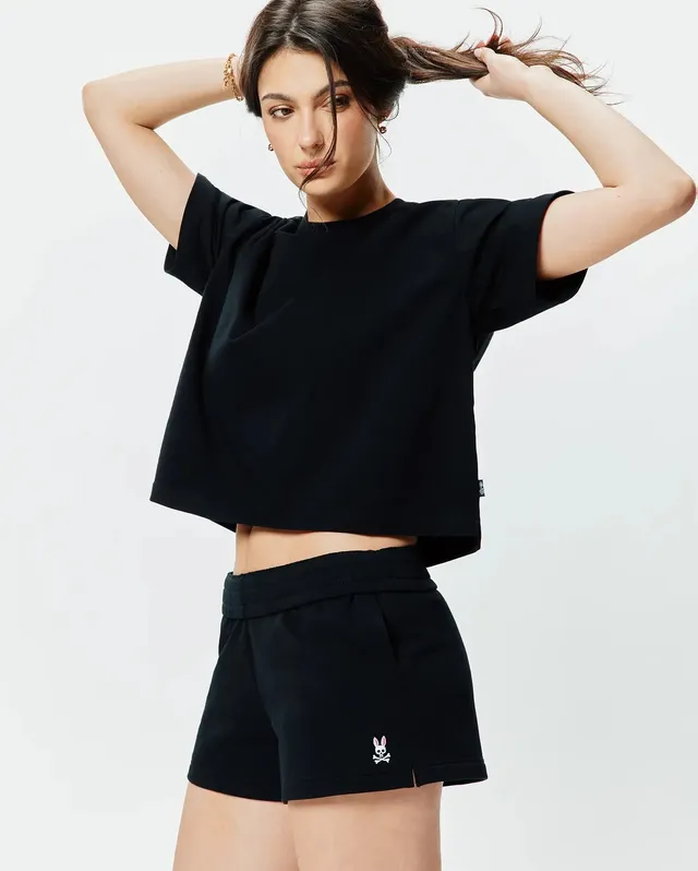 Psycho Bunny Women's Tops Camille Oversized Tee WT0200011 maglietta nera oversize
