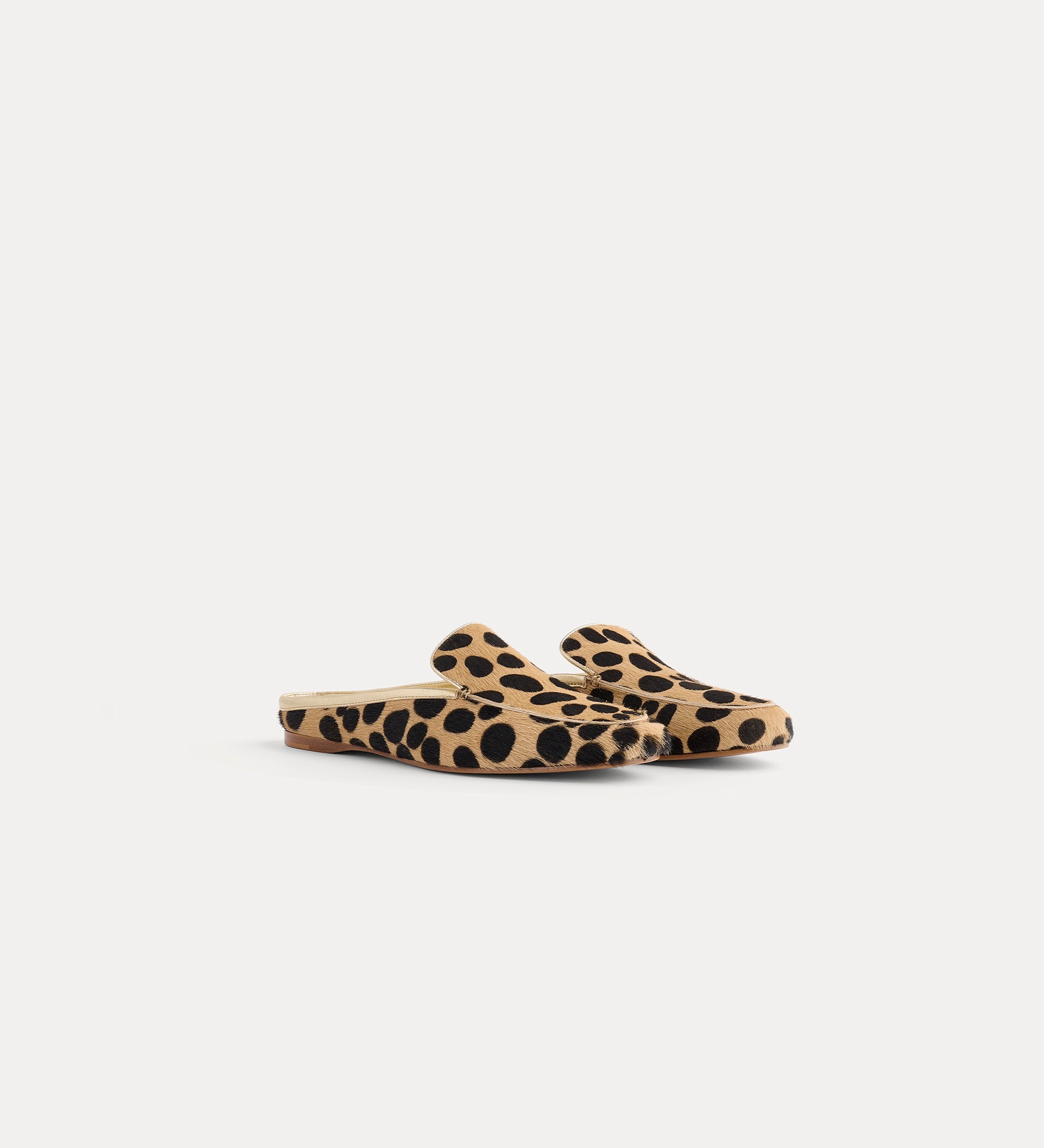Forte scarpe dots print pony skin sabot loafers sabot noisette
