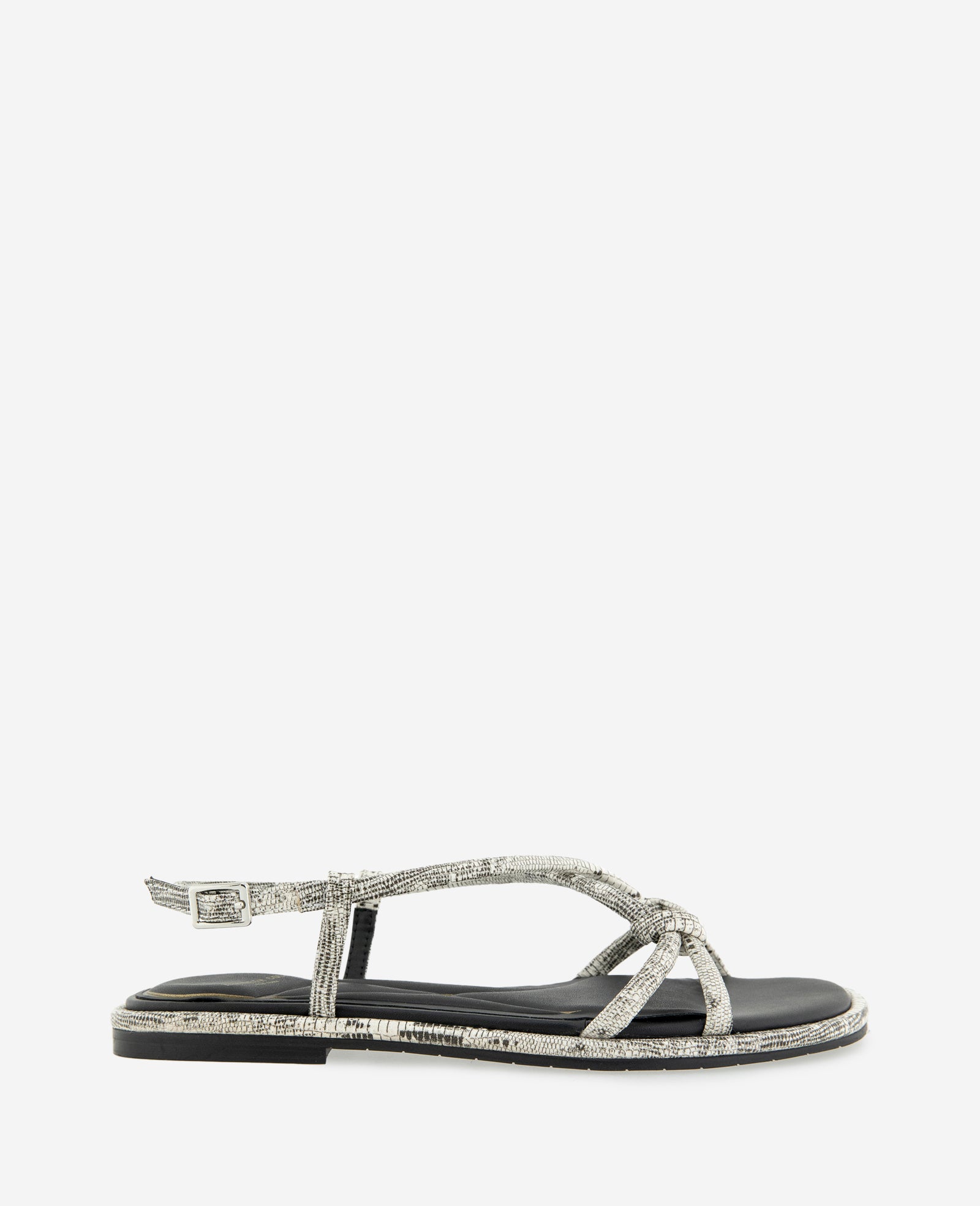 Kenneth Cole Reaction Shoes Paria Embossed Knot Detail Sandal bianco nero