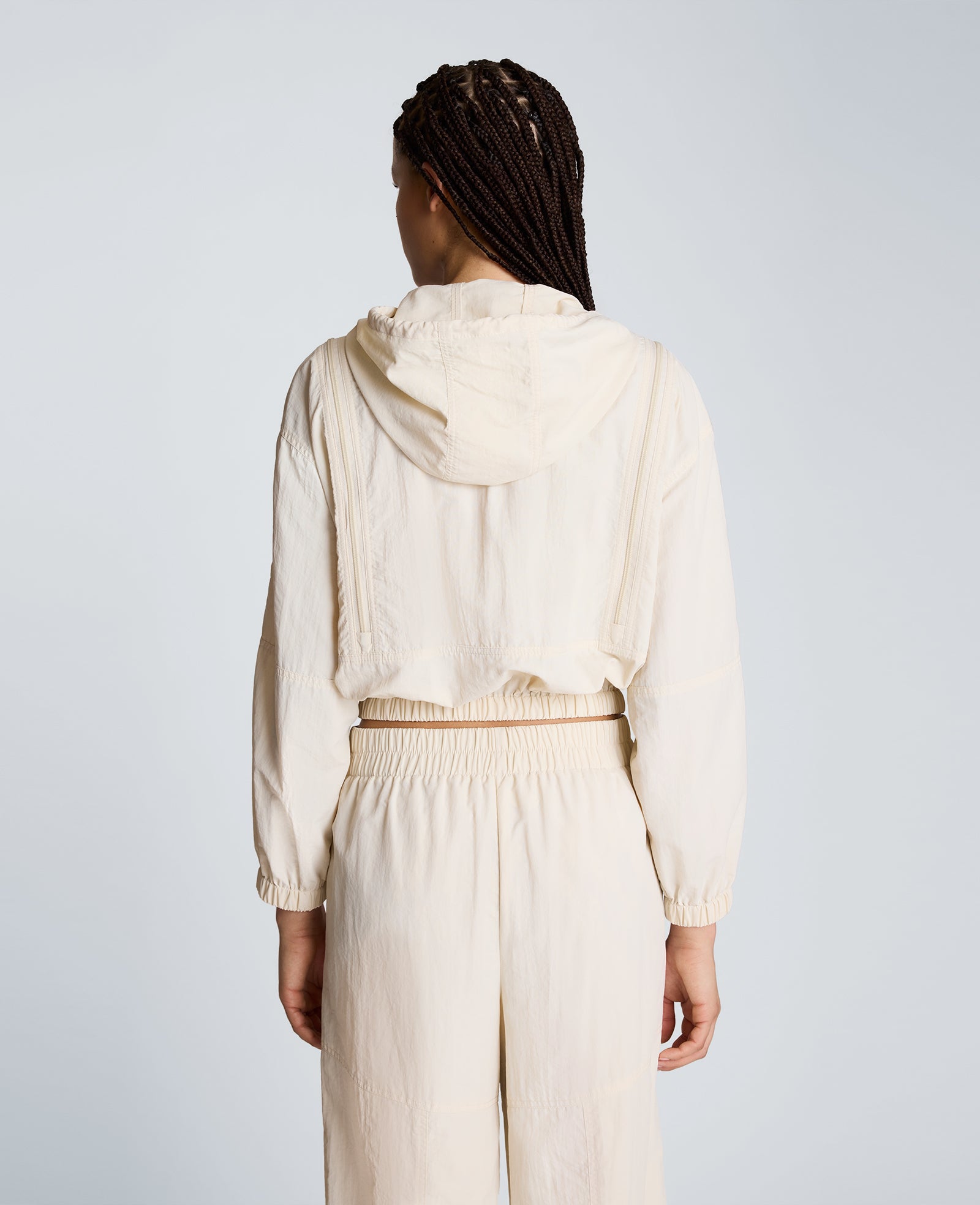 Kenneth Cole Reaction Clothing Zip Shoulder Hoodie felpa con zip Oyster