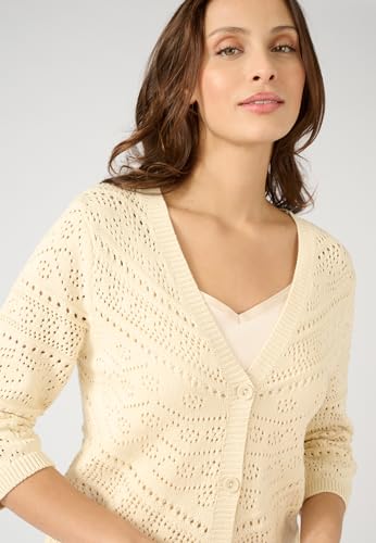 Damart Prêt-à-porter Gilet Maglia traforata donna gilet blu in cotone