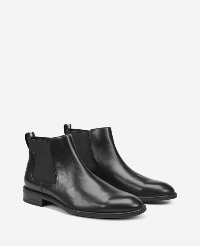 Kenneth Cole Reaction Shoes Tully Chelsea Boot stivaletto nero in pelle calzata larga