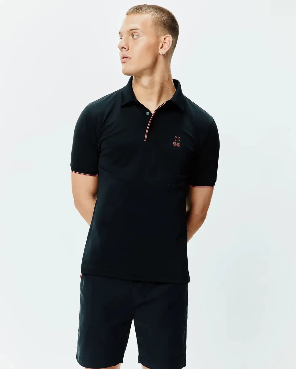 Psycho Bunny Men's Polos Redmonds Sport Polo polo nera slim
