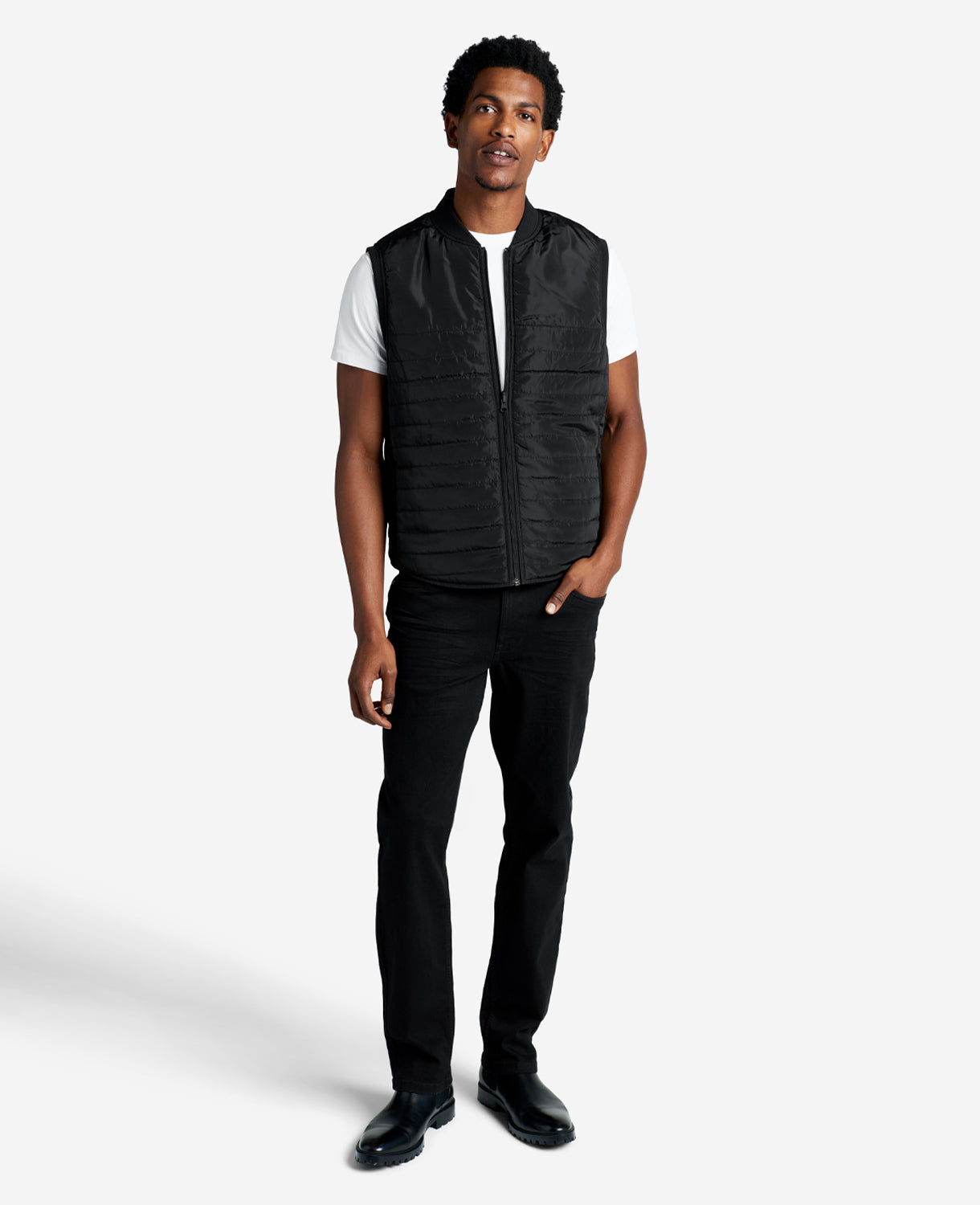 Kenneth Cole Reaction Clothing Reversible Vest gilet reversibile nero imbottito