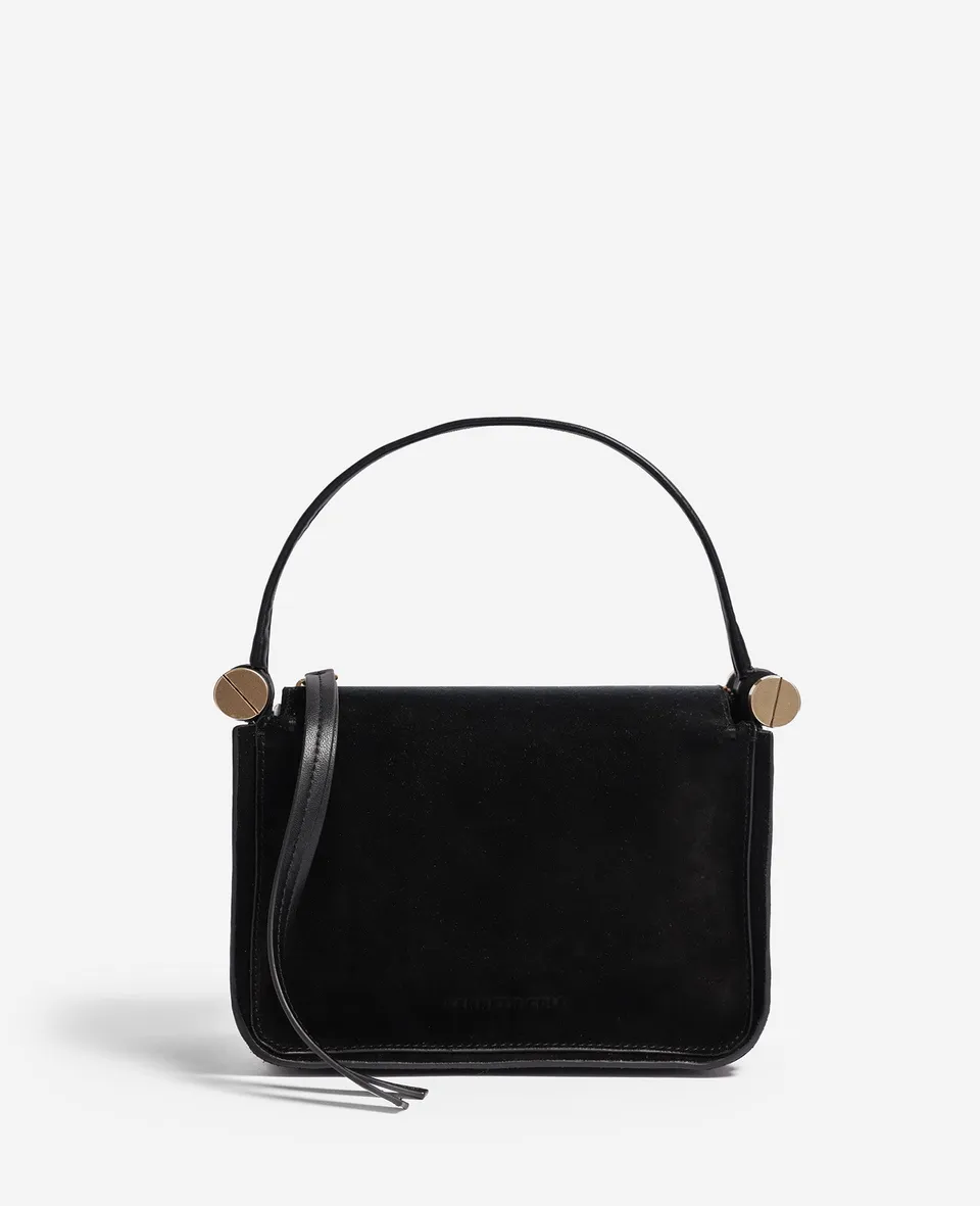Kenneth Cole Reaction Highline Small Suede Top Handle Bag borsa nera