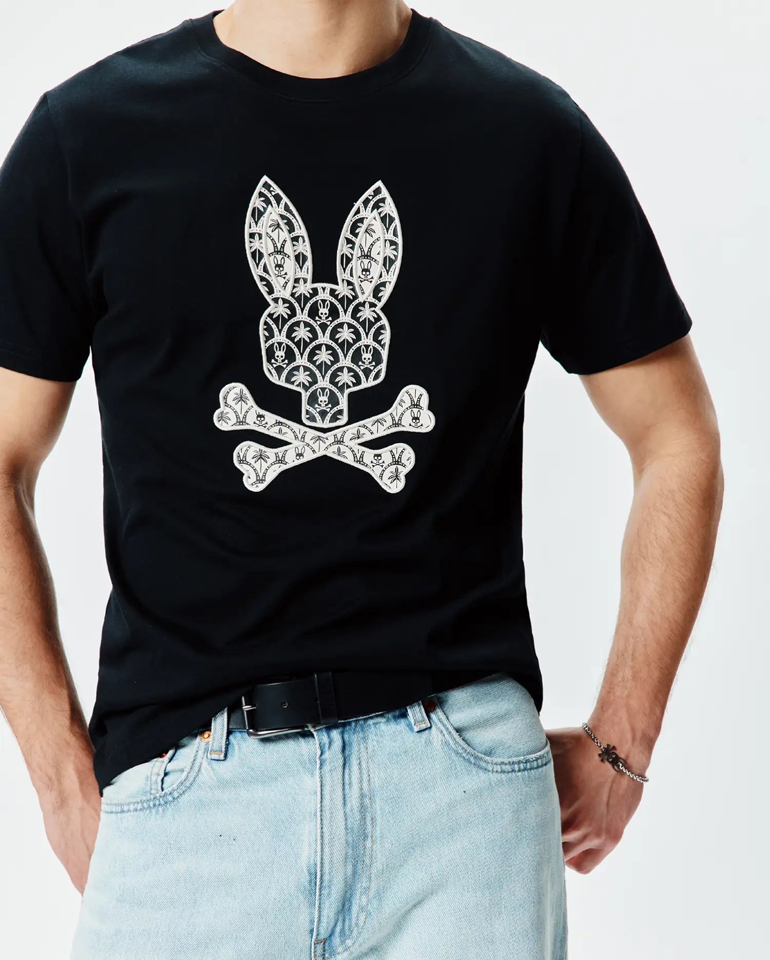 Psycho Bunny Men's Tees MENS BRAD GRAPHIC TEE - MT0200274 maglietta nera