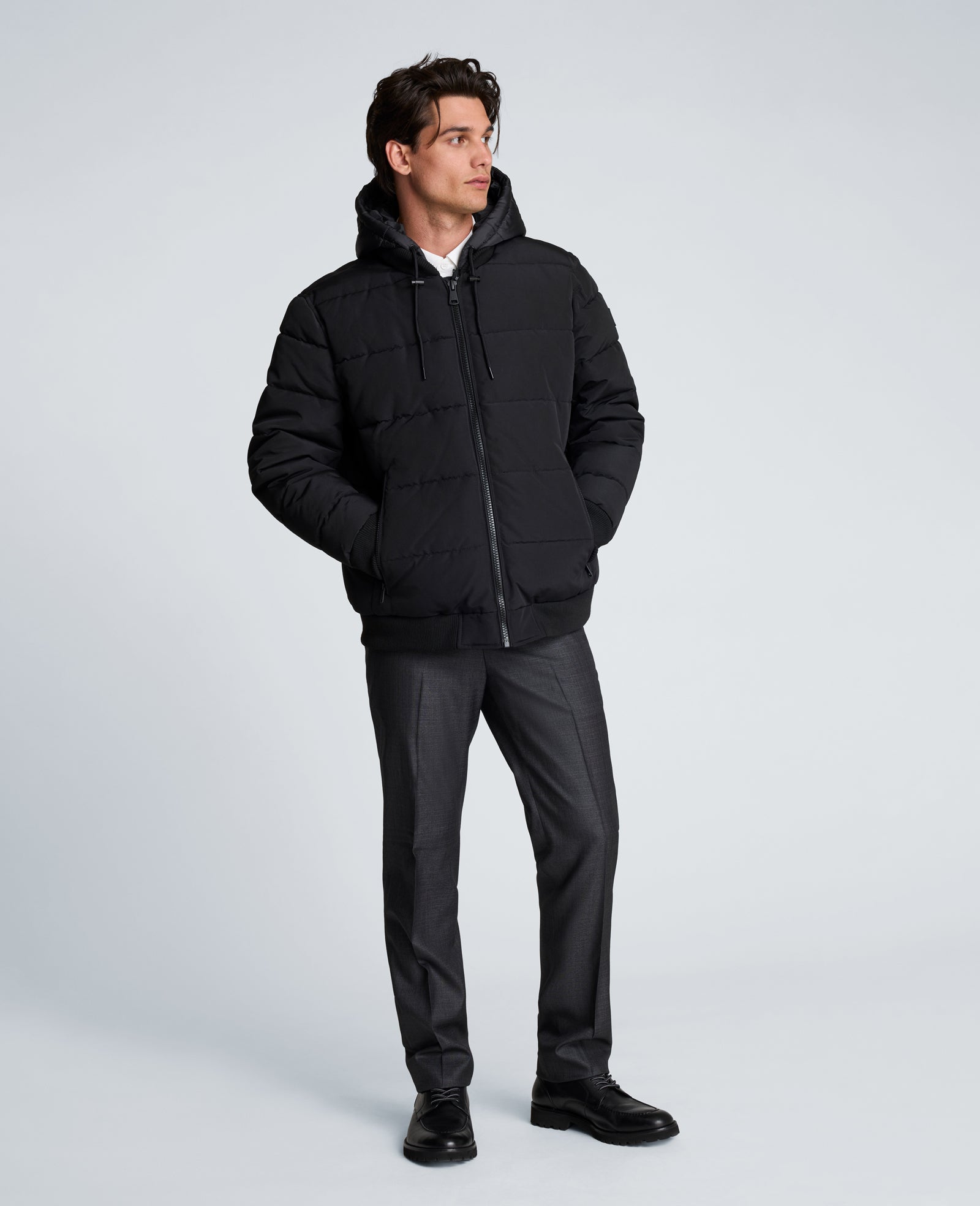 Kenneth Cole Reaction Clothing Oxford Hood Bomber Jacket bomber nero