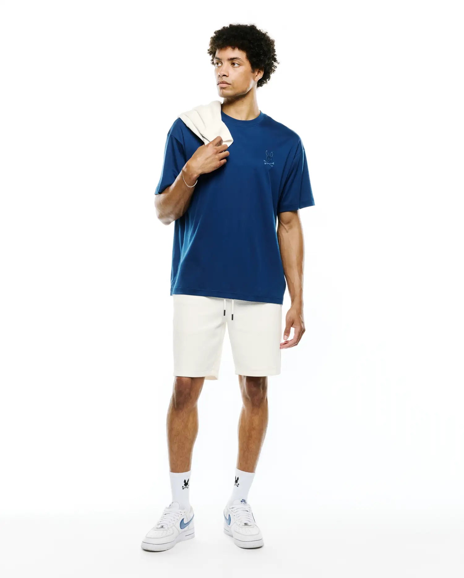 Psycho Bunny Men's Tees Oscar MT0200217 t-shirt blu oversize