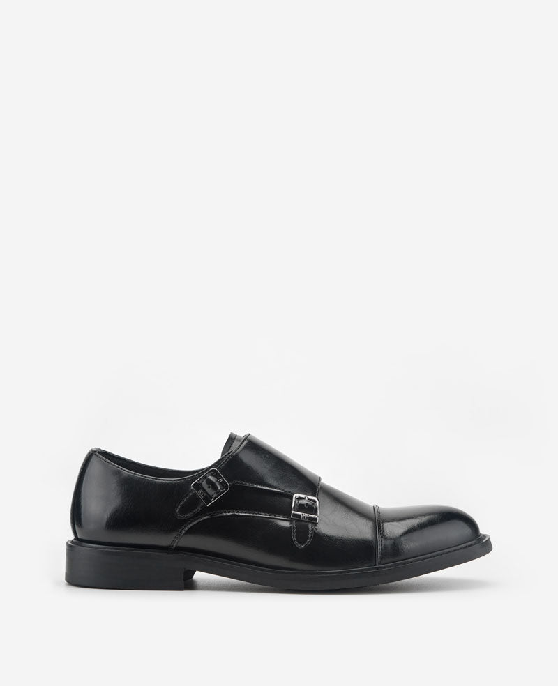 Kenneth Cole Reaction Shoes REACTION Leland Monk Strap Cap Toe Oxford scarpe nere