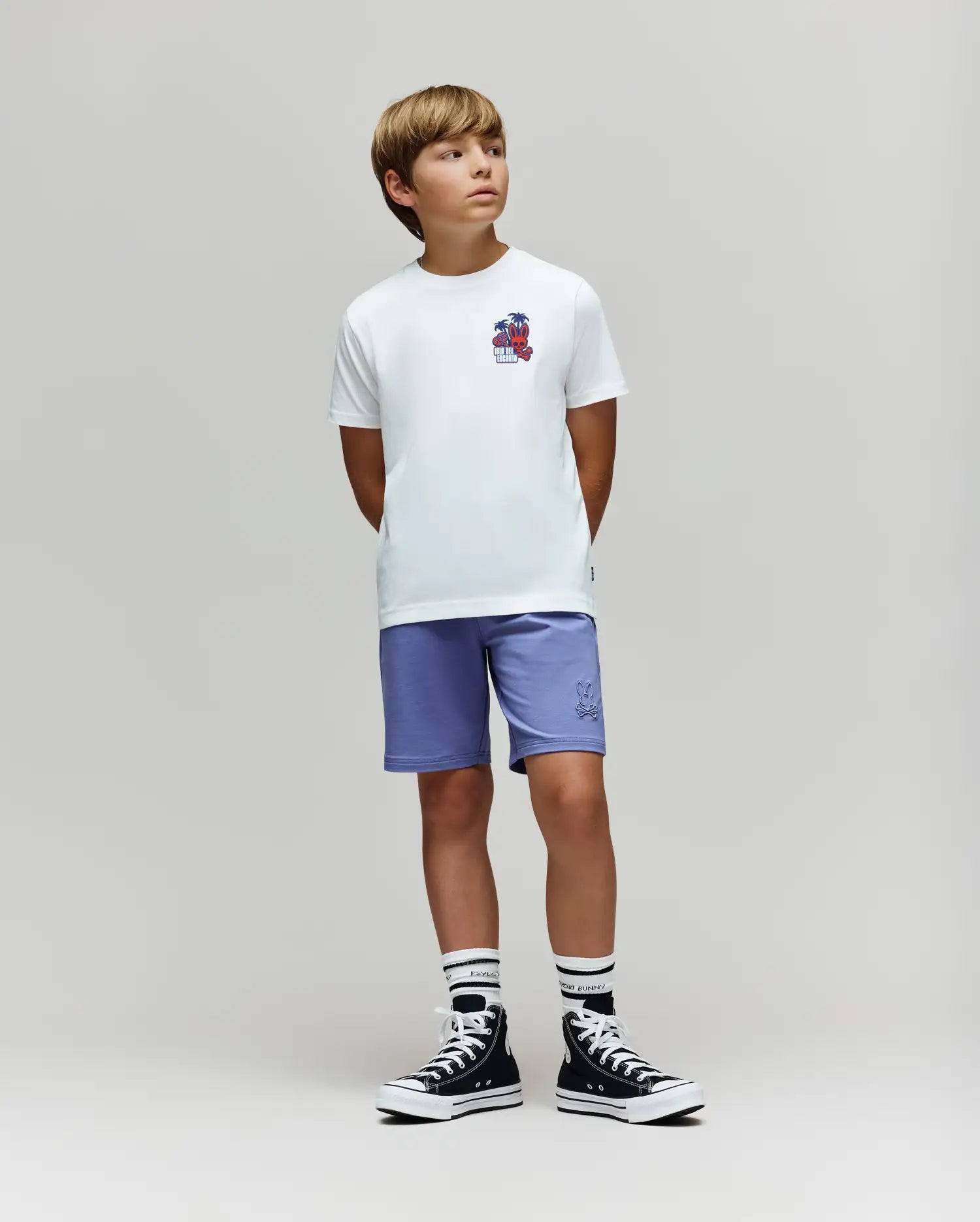 Psycho Bunny Kids Tees Puerto Rico Tee maglietta bianca