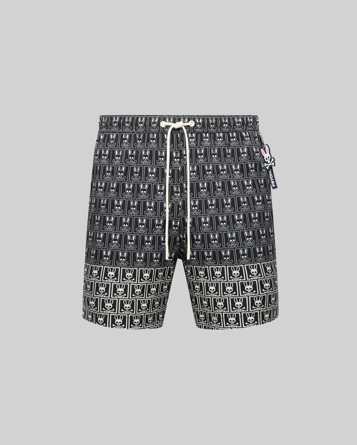 Psycho Bunny Men's Swimwear MENS KEON ALL OVER BUNNY SWIM TRUNK 6 MO1000099 costume uomo nero