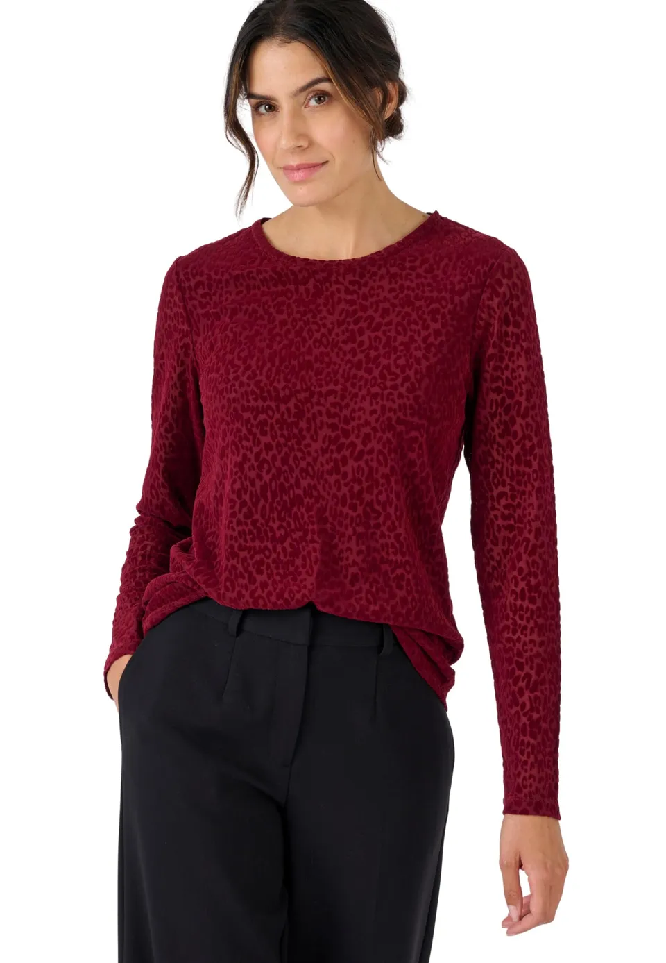Damart Prêt-à-porter maglietta a maglia effetto dévoré donna
