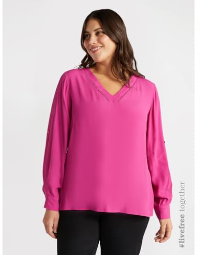 Fiorella Rubino Camicie e bluse Blusa Scollata a V con Viscosa LENZING ECOVERO blusa 48 Plus