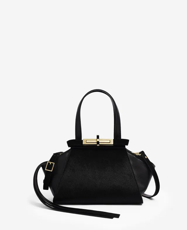 Kenneth Cole Reaction Bags Crosby Small Satchel borsa nera in pelle