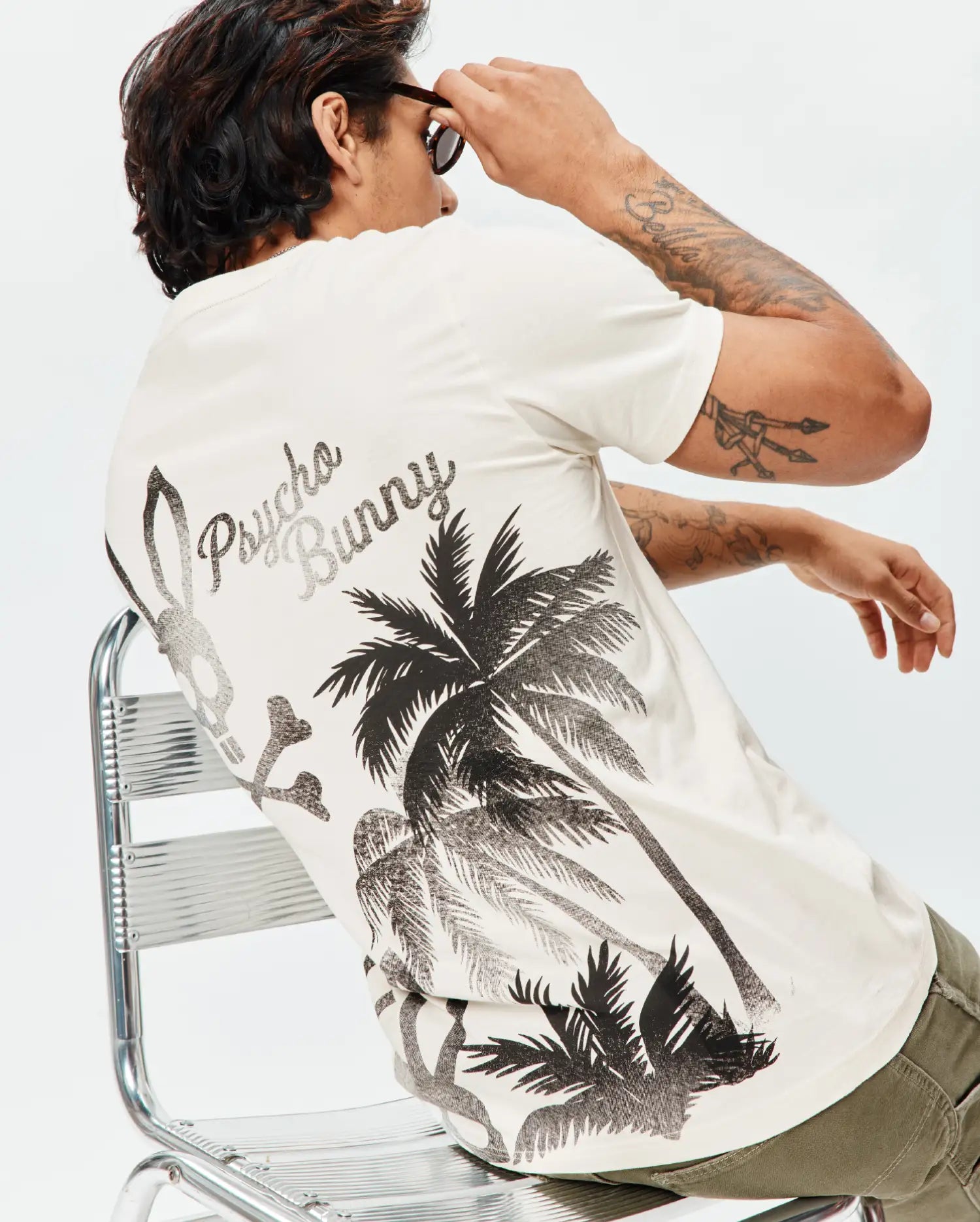 Psycho Bunny Men's Tees Colin Back Graphic Tee t-shirt bianca