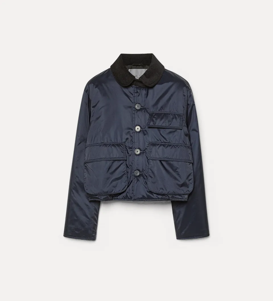 Forte giacca British cropped in nylon nera