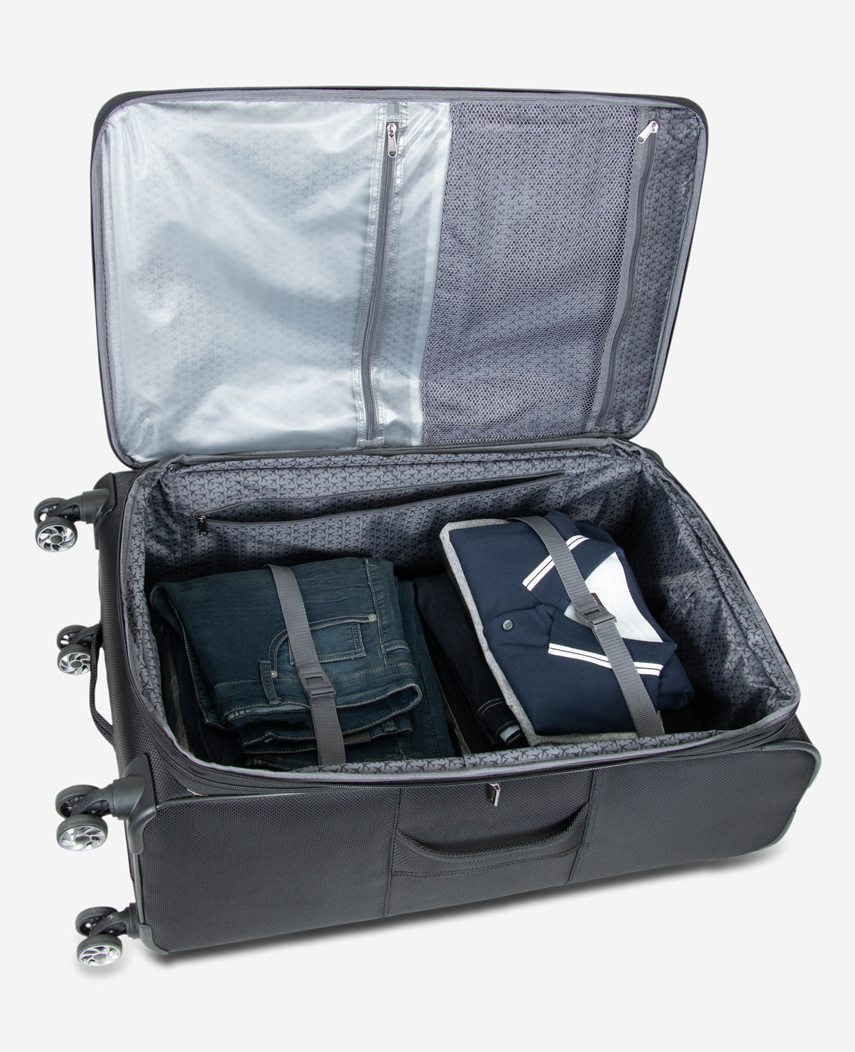 Kenneth Cole Reaction Luggage Rugged Roamer Expandable Suitcase valigia nera espandibile da cabina