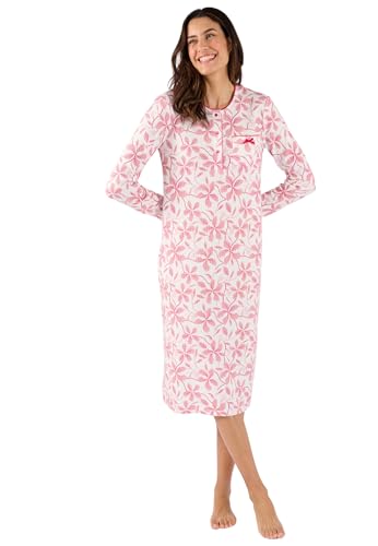 Damart Homewear camicia da notte a costine rosa fiorito