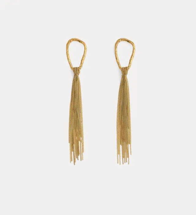 Forte gioielli sculptural earrings with fringing orecchini oro