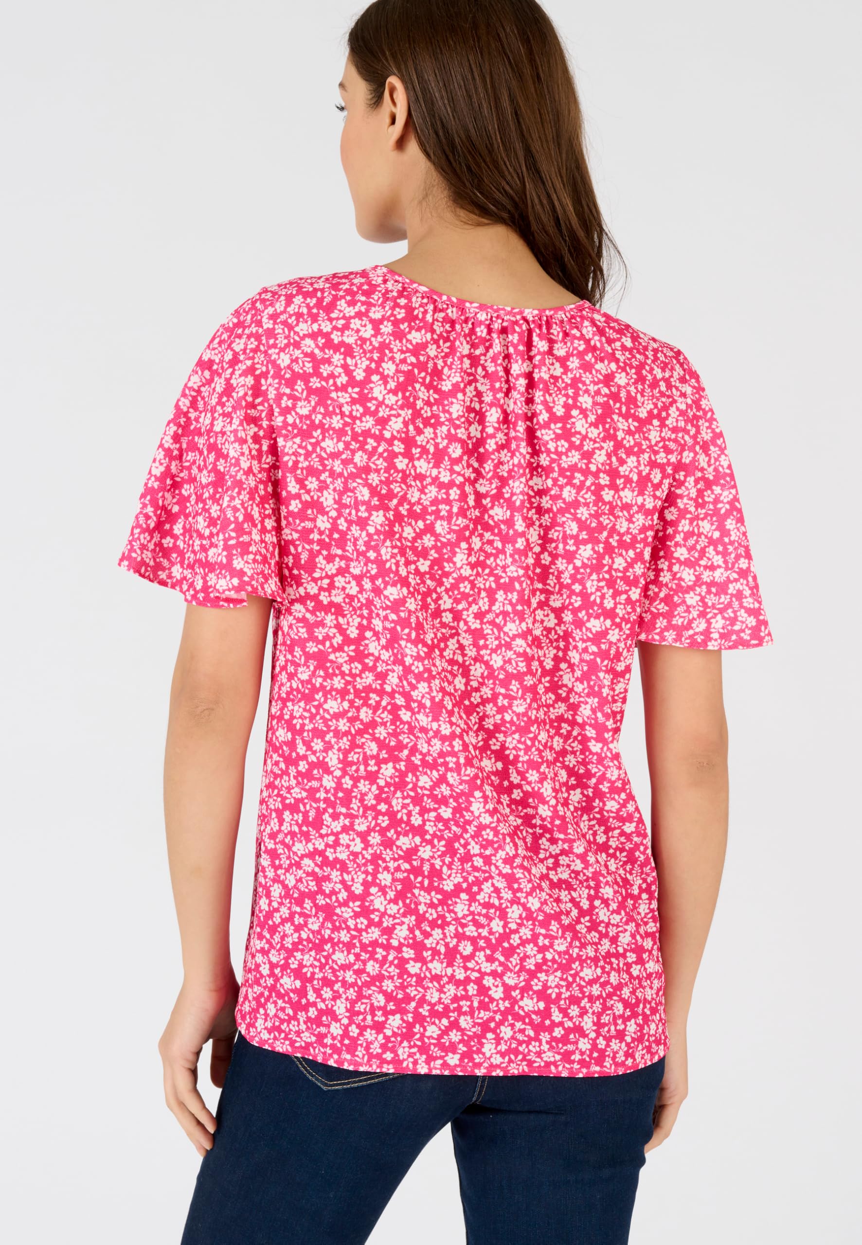 Damart Prêt-à-porter Blusa Crêpe rilegata rosa donna