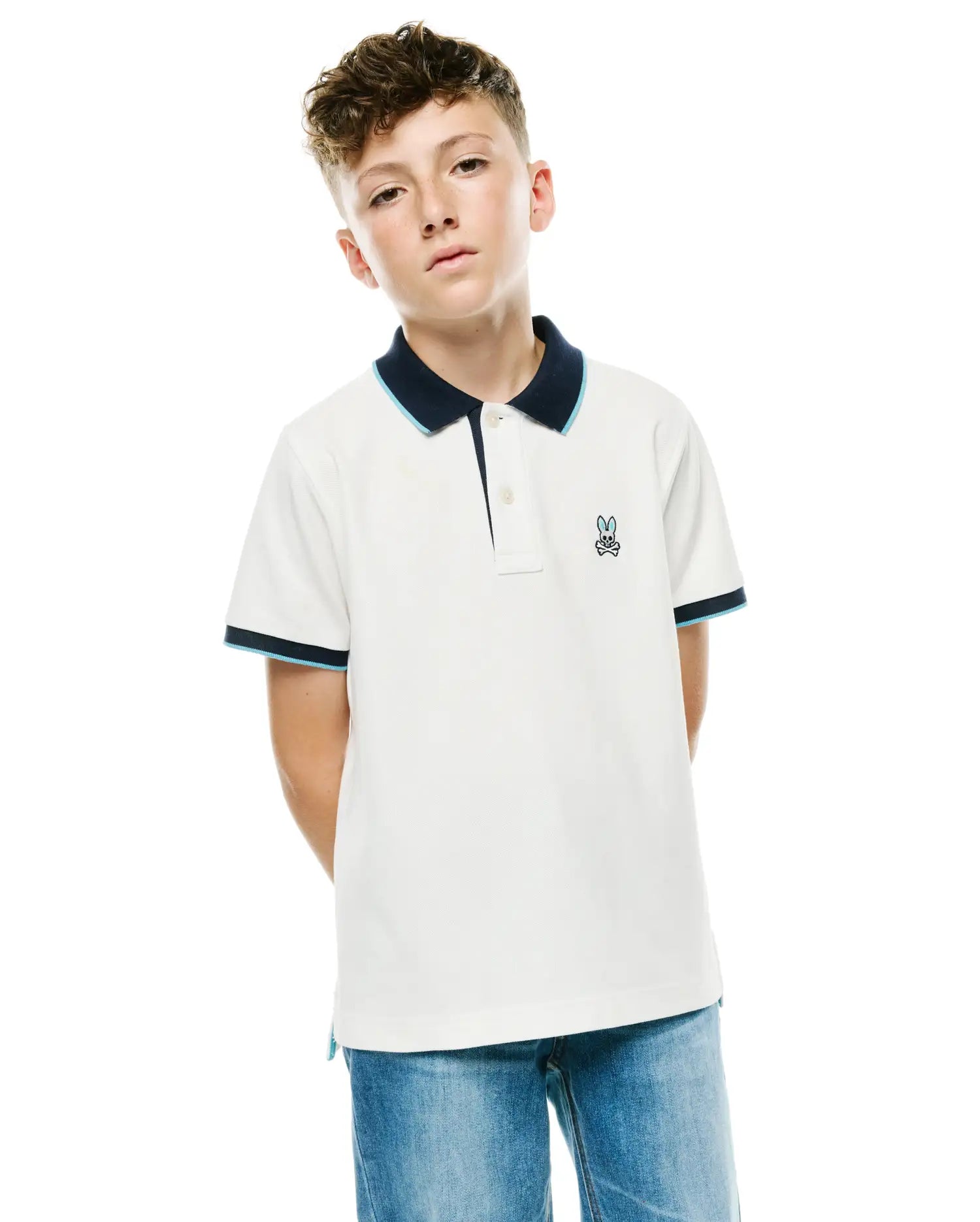 Psycho Bunny Kids Polo Shirts Kids' Klaus Pique Polo polo ecru 2T–XL