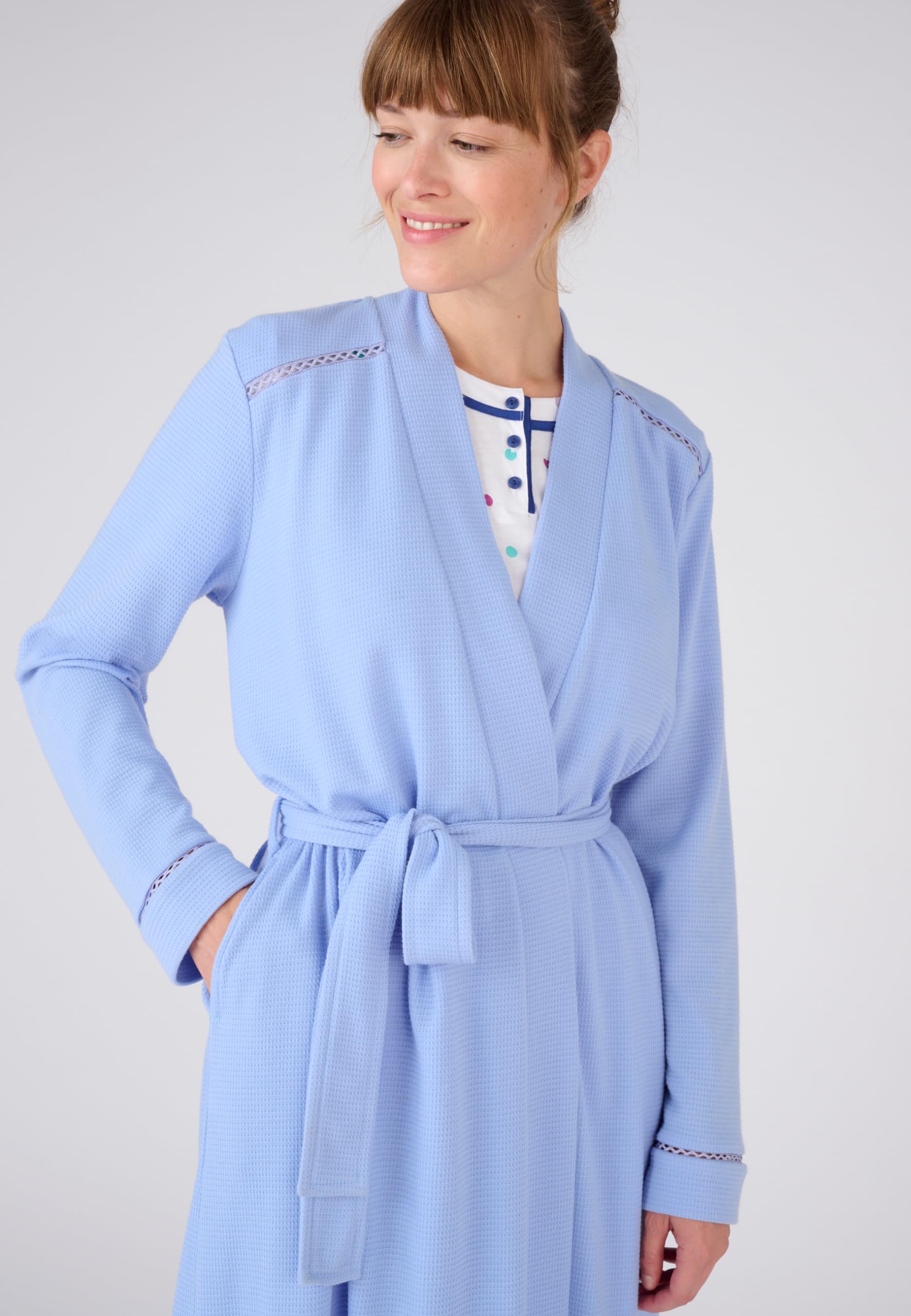 Damart Homewear vestaglia da camera azzurra 34-36 XS