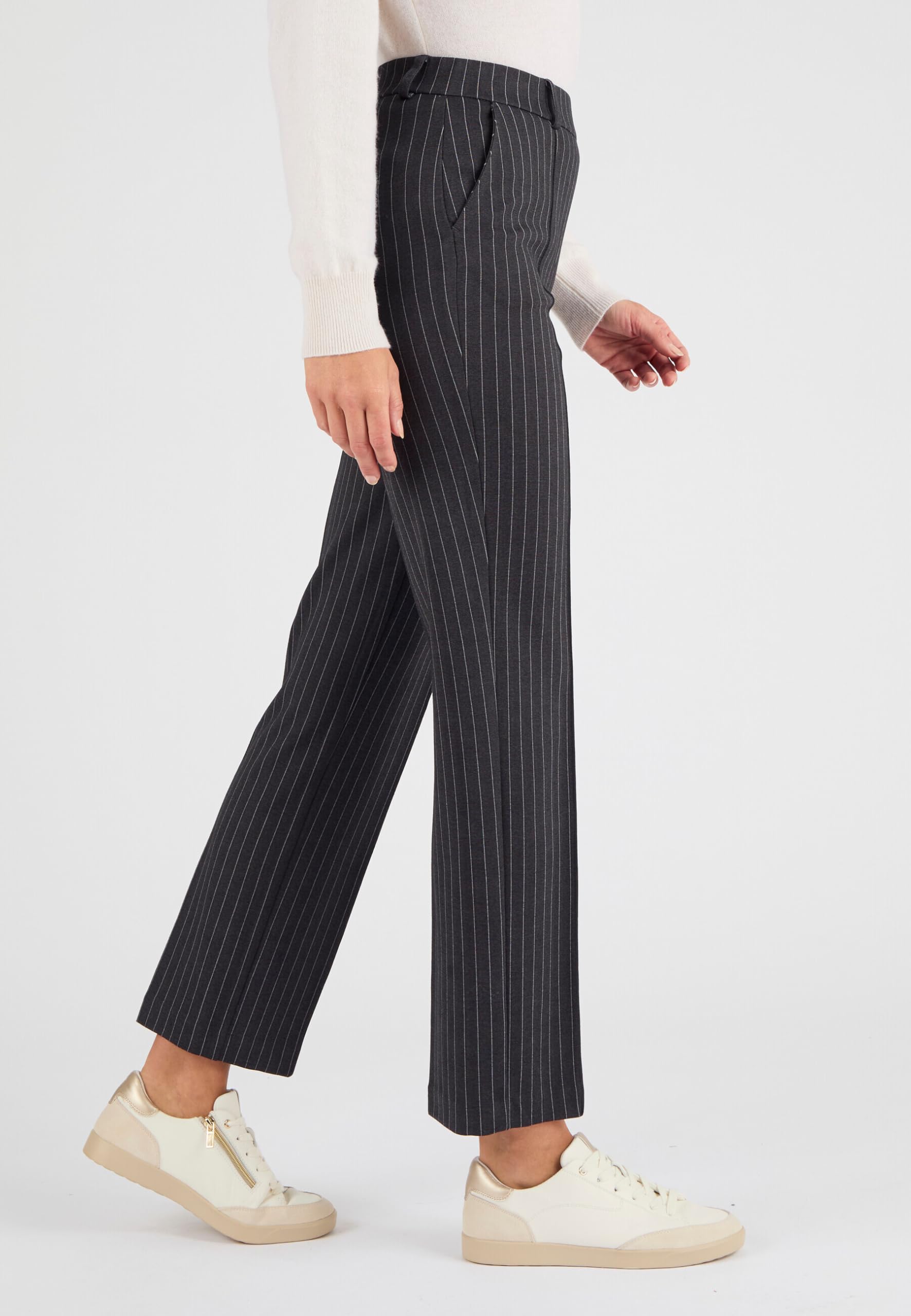 Damart Prêt-à-porter Pantaloni 7/8° maglia Milano donna grigio a strisce