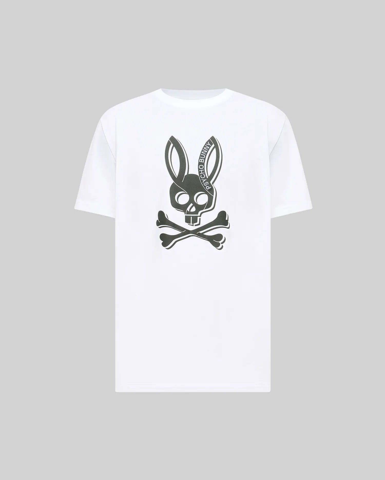 Psycho Bunny Men's Tees Serge Embroidered Bunny Graphic Tee T-shirt White
