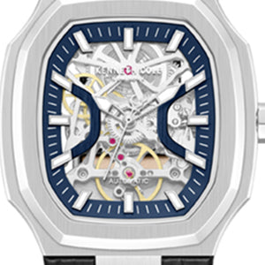 Kenneth Cole Reaction Skeleton Automatic orologio argento, cinturino in pelle
