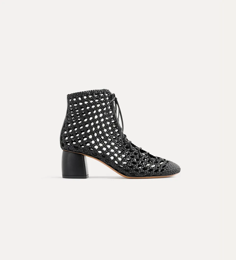 Forte scarpe My Penelope stivaletti neri intrecciati