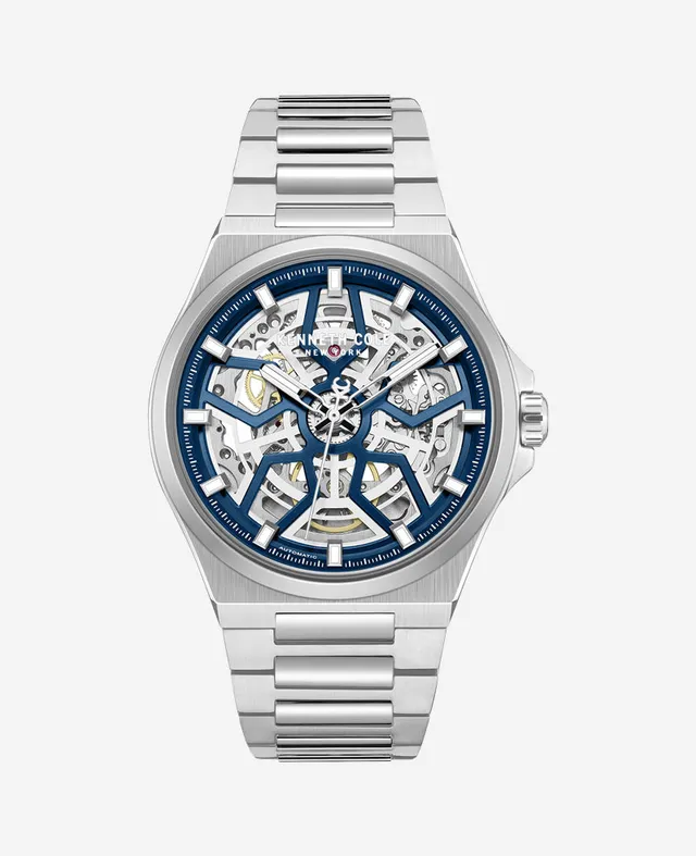 Kenneth Cole Reaction Watches Skeleton Automatic Bracelet Watch orologio argento