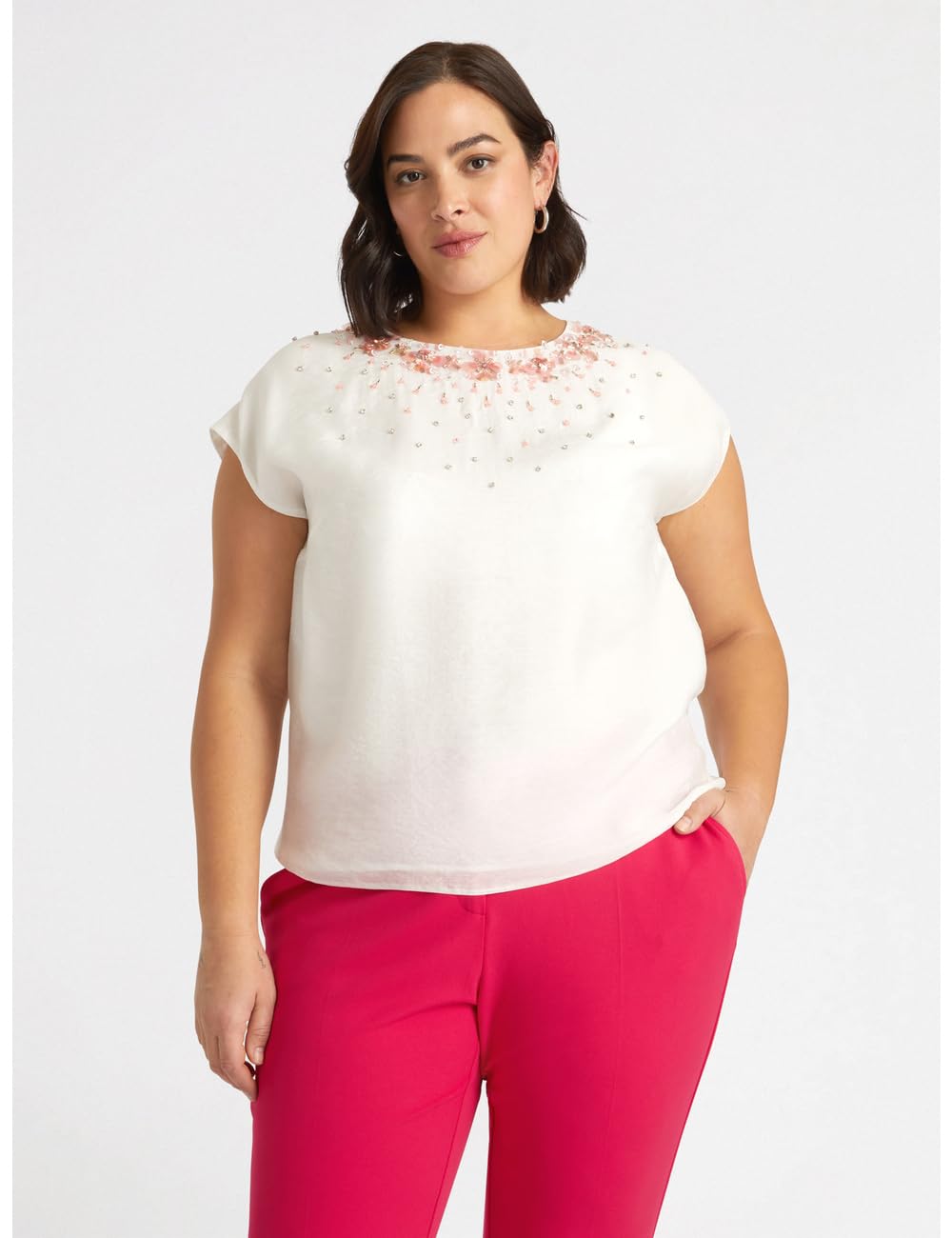 Fiorella Rubino Camicie e bluse Blusa con Scollo Ricamato Effetto dégradé