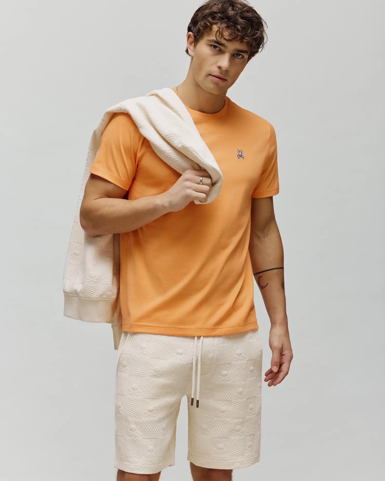 Psycho Bunny Men's Tees Classic Crew Neck Tee B6U014F200 maglietta arancione XXS
