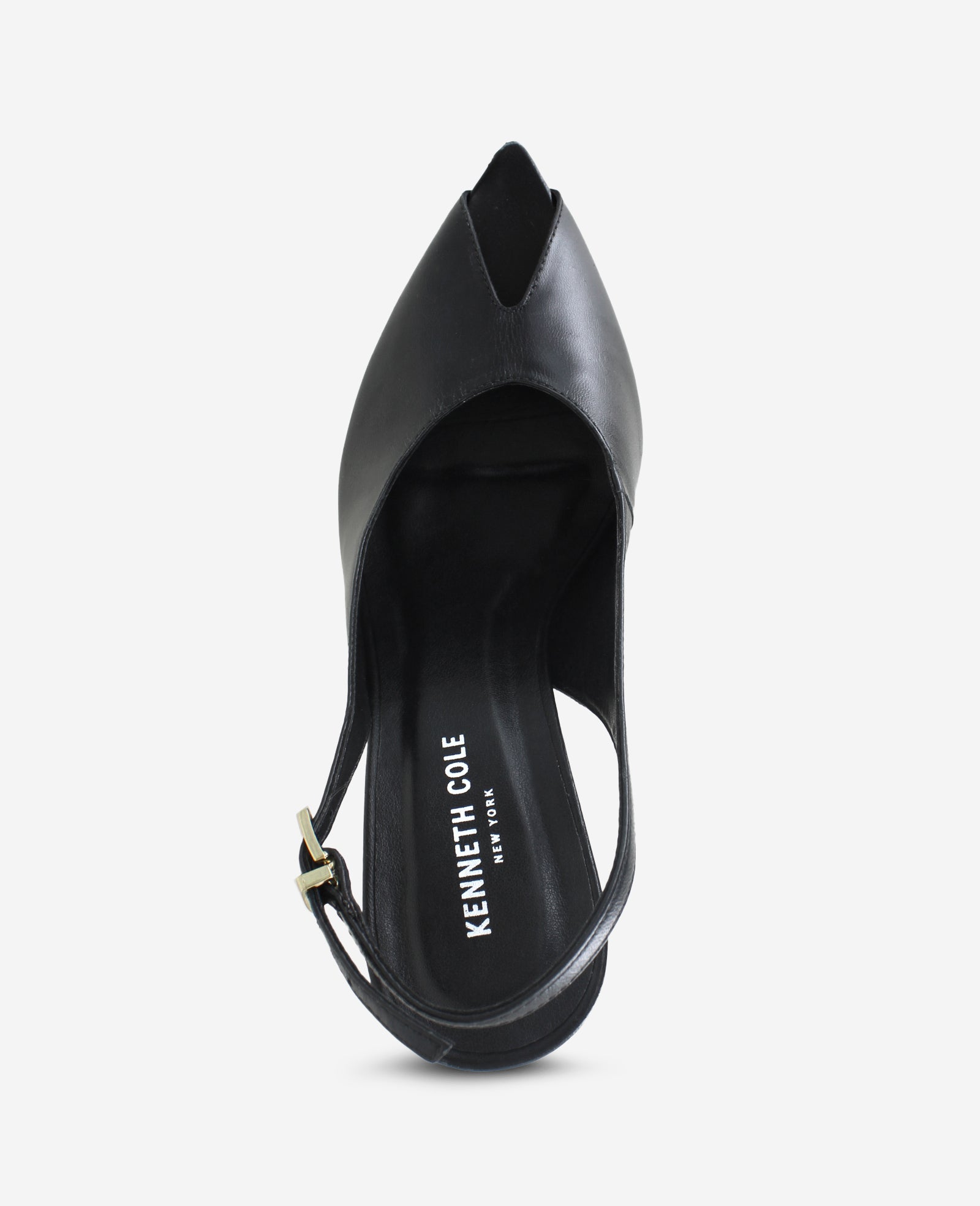 Kenneth Cole Reaction Shoes Priya Leather Peep Toe Slingback Heel décolleté nere in pelle