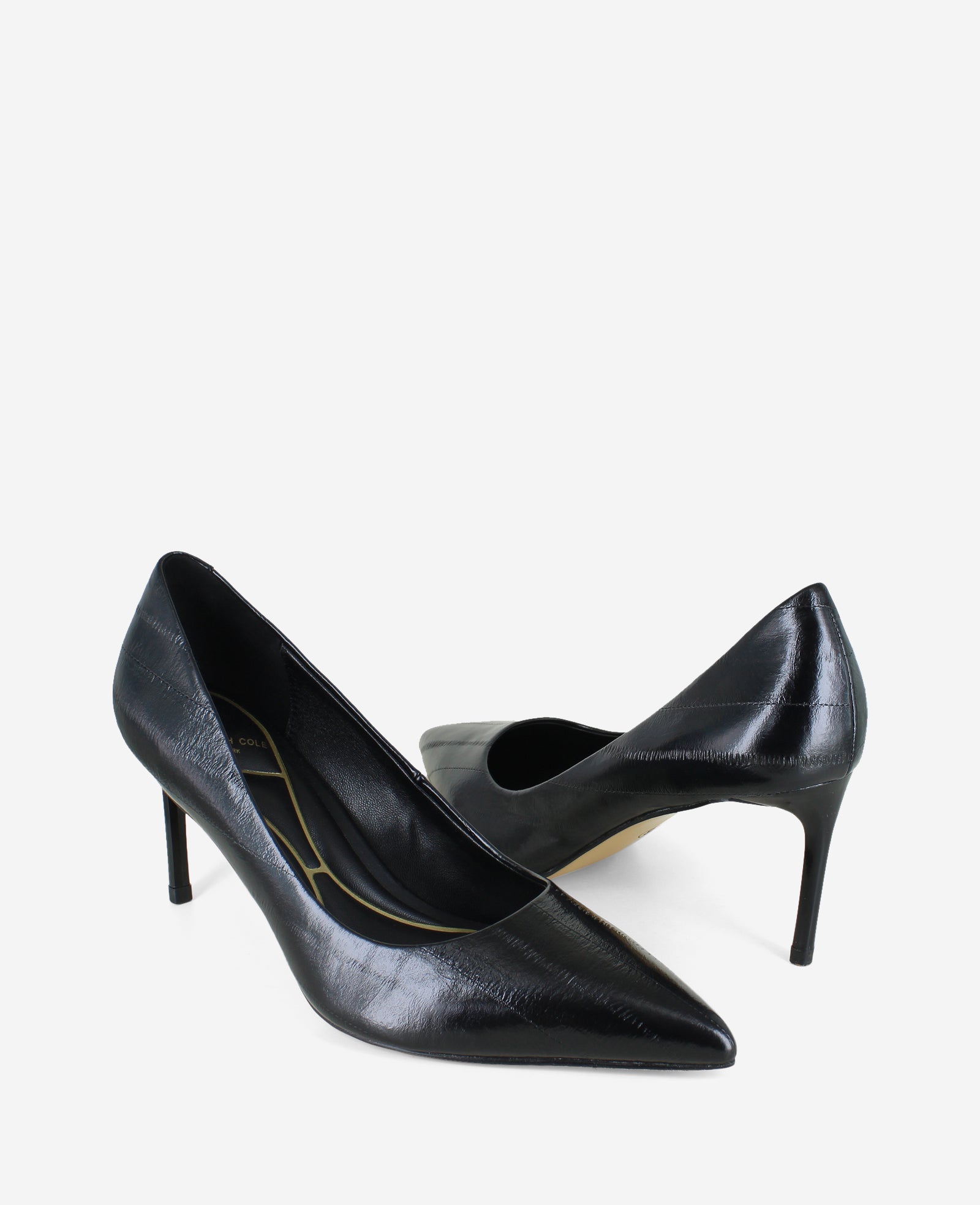 Kenneth Cole Reaction Shoes Perfect Leather Heel décolleté nere pelle