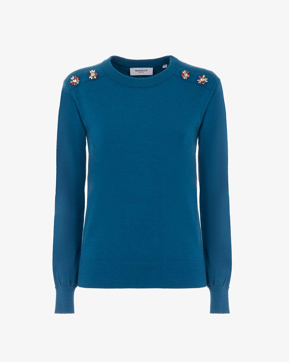 Markup Donna Maglieria Girocollo con bottoni gioiello maglia