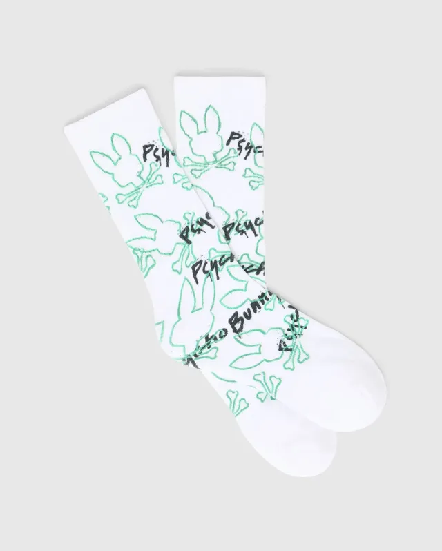 Psycho Bunny Accessories MENS DUNCAN SPORT SOCKS calze bianche O/S comfort