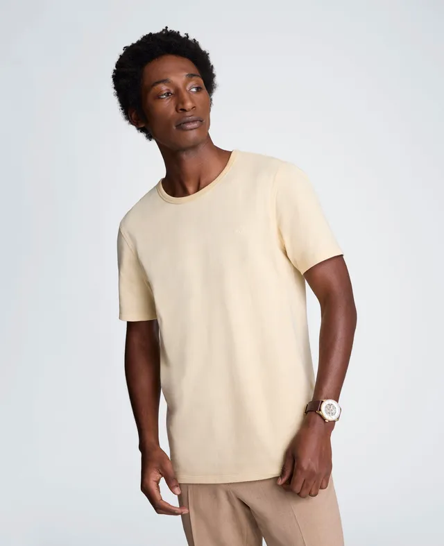 Kenneth Cole Reaction Clothing Textured Logo Tee maglietta beige cotone